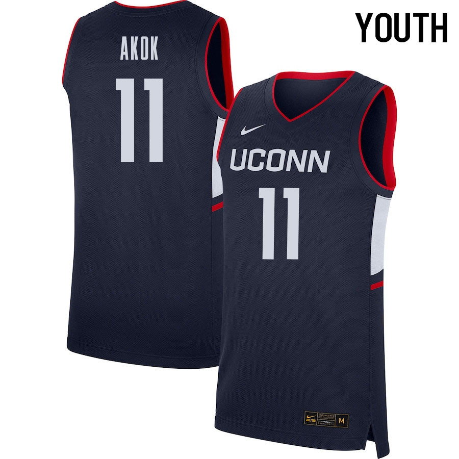 2021 Youth #11 Akok Akok Uconn Huskies College Basketball Jerseys Sale-Navy - Click Image to Close